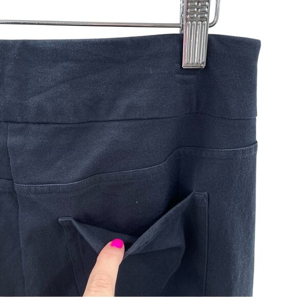 Soft Surroundings Essential Superla Cropped Button Navy Pull On Cropped Pants S - Picture 5 of 9